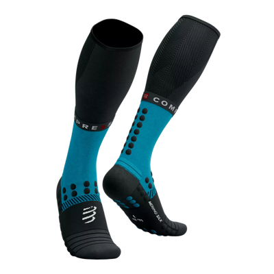 Compressport Full Socks Winter Run - Mosaic Blue/Black