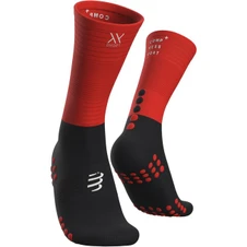 Ponožky Compressport Mid Compression Socks - black/red