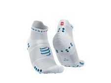 Ponožky Compressport Pro Racing Socks v4.0 Run Low - white/fjord blue