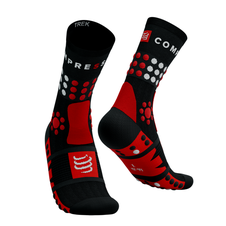Compressport Trekking Socks - Black/ red/ white